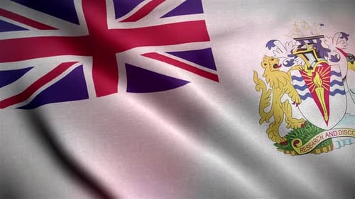 Waving British Antarctic Territory Flag Animation