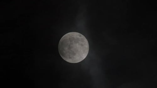 Full Moon in the Night Sky, Close Up