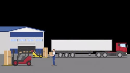 2D Transportation And Shipping Alpha Channel