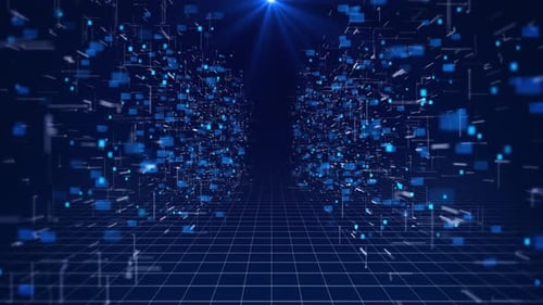 Technology Cybersecurity Digital Data Protection Particles Background Analysis Cyberspace Particles