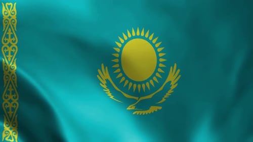 National Flag of Kazakhstan Waving Animation