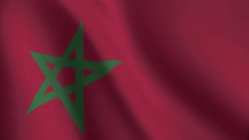 Realistic Waving Morocco Flag Seamless Loop