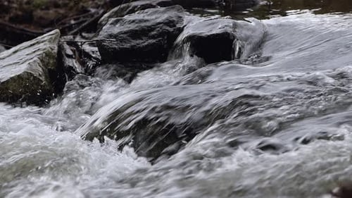 Waterfall On A River In Wild Nature 04