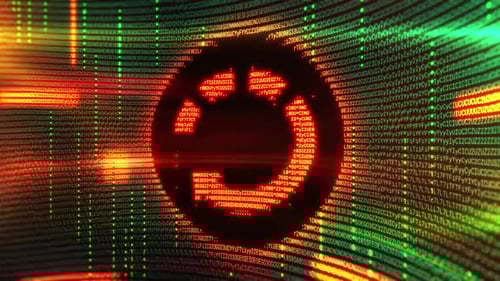 Glowing Circular Arrow in the Digital World Forming a Refresh Symbol