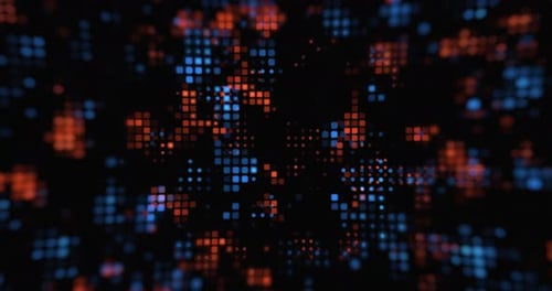 Fond numérique abstrait avec néons lumineux, cyberespace futuriste. big data