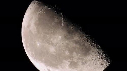 Extreme Close Up Of Half Moon 4k