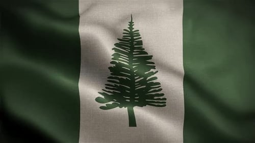 Norfolk Island Flag Waving in the Wind