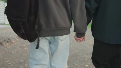 Students Walk Kindly Students Gently Link Their Hands Students Wander Gracefully with Caring Hearts