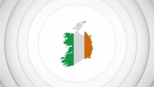 Clean Animated Map of Ireland with Flag Reveal