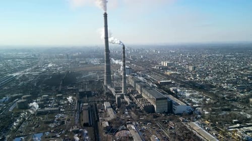 Bishkek thermal power station, a whole view of the power plant
