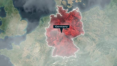 Germany Map Highlight Animation with Animated Location Pin