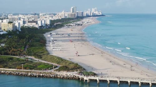 Stunning Aerial View of South Pointe Pier in Miami Beach Florida