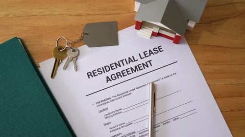 Residential Lease Agreement with House Keys and Model