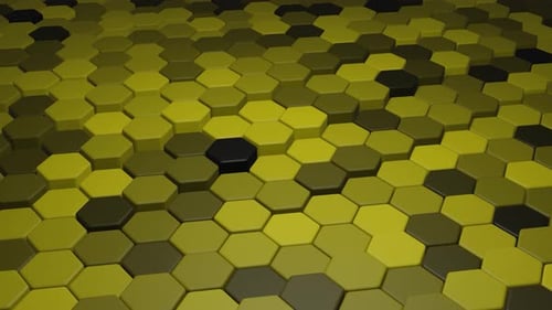 Yellow Hexagon Wave Loop Background
