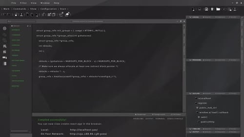3D Rendering of Coding Software UI Used By Engineers Doing Debugging