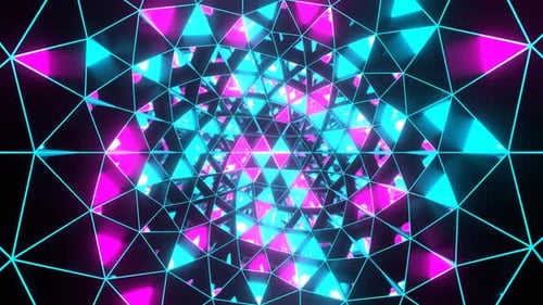 Cyan And Pink Abstract Strobe Triangles Move Background Vj Loop In 4K