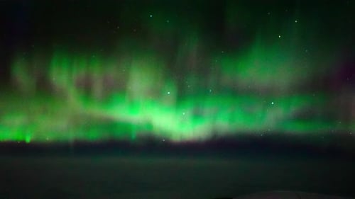 Cinematic Aurora Borealis Northern Lights Dancing Over Night Sky In India