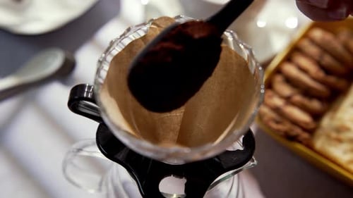 Coffee Being Made With Pour Over Filter