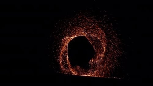 Abstract Swirling Particles Portal Effect Transition