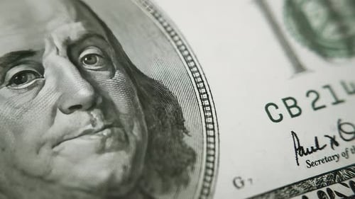 Close-Up of dollars money rotate