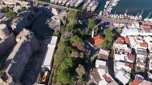 Aerial video of the city of Bodrum Turkey