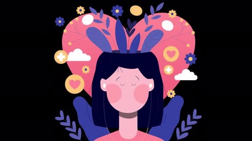 Flat Design Animated Illustration for Mental Health Awareness