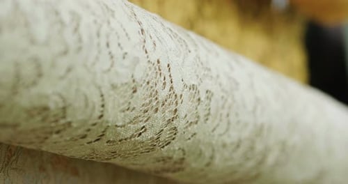 Close-up of Textured Lace Fabric