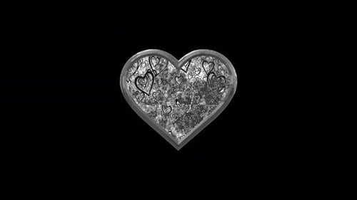 3D Silver Heart Rotation 10