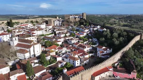 Impresionante horizonte de Obidos en Obidos en Leiria, Portugal.