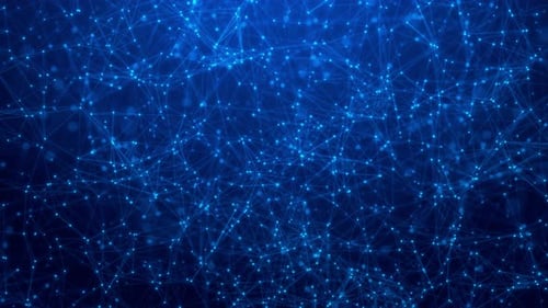 Abstract Animated Blue Plexus Network Background with Geometric Lines