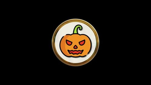 Lazo de iconos de círculo de calabaza