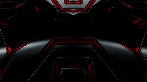 Futuristic Sci-Fi Tunnel Loop with Red Lights Background