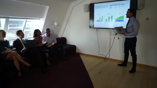 Business Presentation in a Modern Office Space