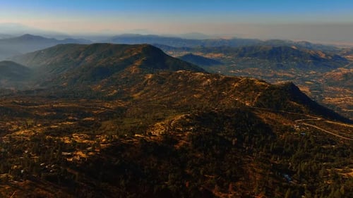 Mountainous Vista: Aerial View of Rolling Hills