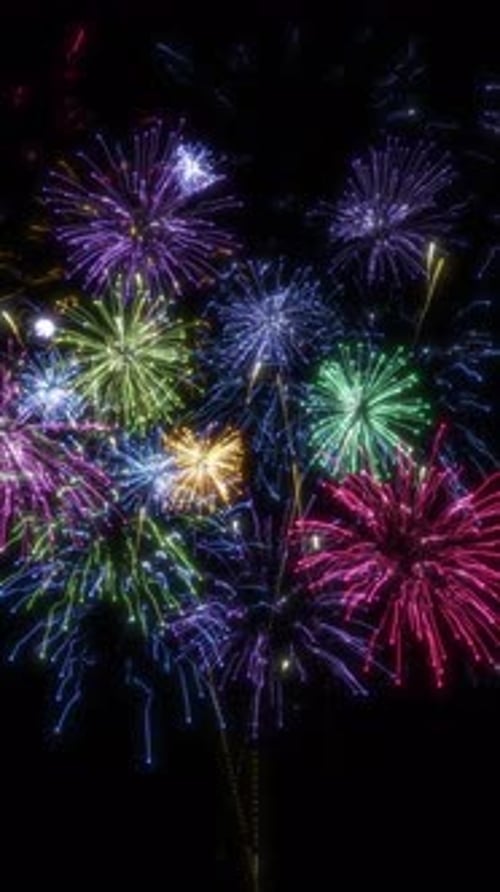 Vibrant Animated Fireworks Display for Celebrations and Events