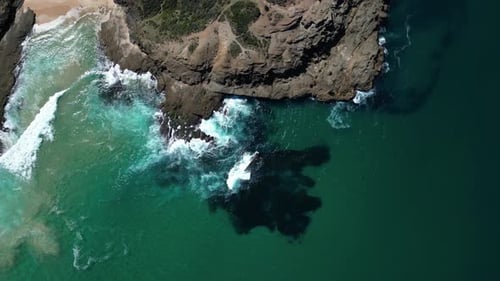 The ocean is crushing in on this beautiful little beach and the cliffs. Enjoy the wonderful colours