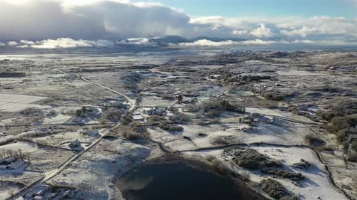 Aerial View of Kilclooney Between Ardara and Portnoo During the Winter in County Donegal Ireland