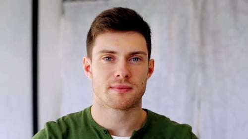 Face of Happy Smiling Young Man Cheerful