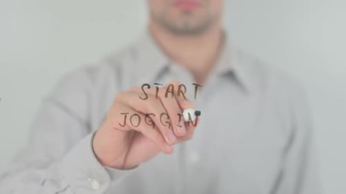Start Jogging, Writing on Transparent Screen
