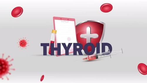 Medical Thyroid Infographic Icon Background