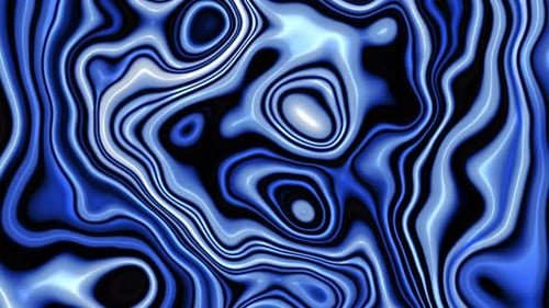 Abstract Blue Liquid Flowing Neon Lines Background Loop