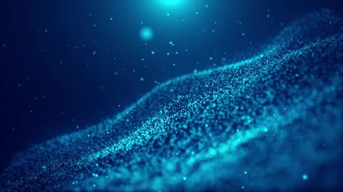 Blue Particle Wave Flow Background Loop V2
