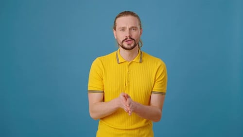 Excited Man Pumping Fists and Giving Thumbs Up