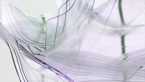 Animation 3D élégante de délicates vagues translucides dans des tons de vert et de blanc The Smooth Fluid