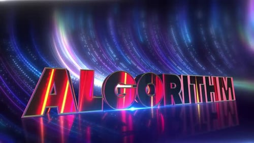 Algorithm Futuristic Neon Text On Cybernetic Canvas