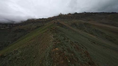 Himalayan Mountains and Green Hills Aerial View FPV Drone Flight