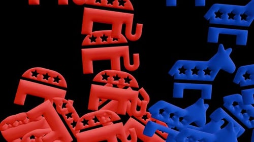 Democrats and Republicans Transition 3D Animation