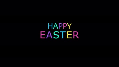 Animated Happy Easter Title Card in Flat Design