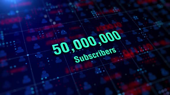 Social Media Subscribers Counter Zero To 50000000, Backgrounds Motion ...