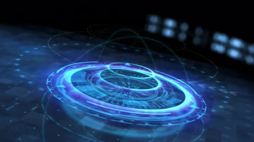 4K 3D Hud Tech Conscious Ui Animation